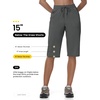 image:imageTBMPOY Womens 15 Hiking Shorts Long Bermuda Below The Knee Capris Lightweight Quick Dry Casual Shorts with 3 PocketsDark Grey