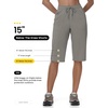 image:imageTBMPOY Womens 15 Hiking Shorts Long Bermuda Below The Knee Capris Lightweight Quick Dry Casual Shorts with 3 PocketsLight Grey