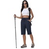 image:imageTBMPOY Womens 15 Hiking Shorts Long Bermuda Below The Knee Capris Lightweight Quick Dry Casual Shorts with 3 PocketsNavy