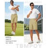 image:imageTBMPOY Mens 9 Golf Shorts Stretch Dress Quick Dry Casual Flat Front Elastic Waist Work Shorts for Men with 5 PocketsLight Khaki