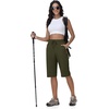 image:imageTBMPOY Womens 15 Hiking Shorts Long Bermuda Below The Knee Lightweight Quick Dry Outdoor Capris Shorts with PocketsArmy Green