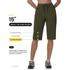 image:imageTBMPOY Womens 15 Hiking Shorts Long Bermuda Below The Knee Lightweight Quick Dry Outdoor Capris Shorts with PocketsArmy Green