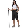 image:imageTBMPOY Womens 15 Hiking Shorts Long Bermuda Below The Knee Lightweight Quick Dry Outdoor Capris Shorts with PocketsBlack