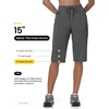 image:imageTBMPOY Womens 15 Hiking Shorts Long Bermuda Below The Knee Lightweight Quick Dry Outdoor Capris Shorts with PocketsDark Grey