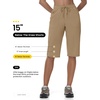image:imageTBMPOY Womens 15 Hiking Shorts Long Bermuda Below The Knee Lightweight Quick Dry Outdoor Capris Shorts with PocketsKhaki