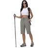 image:imageTBMPOY Womens 15 Hiking Shorts Long Bermuda Below The Knee Lightweight Quick Dry Outdoor Capris Shorts with PocketsLight Grey