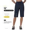 image:imageTBMPOY Womens 15 Hiking Shorts Long Bermuda Below The Knee Lightweight Quick Dry Outdoor Capris Shorts with PocketsNavy