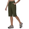 image:imageTBMPOY Womens 15 Hiking Shorts Long Bermuda Below The Knee Lightweight Quick Dry Outdoor Capris Shorts with PocketsArmy Green