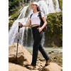image:imageTBMPOY Womens Hiking Pants Lightweight Water Resistant Travel Casual Stretch Quick Dry Work Outdoor Zipper PocketsBlack