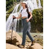 image:imageTBMPOY Womens Hiking Pants Lightweight Water Resistant Travel Casual Stretch Quick Dry Work Outdoor Zipper PocketsCold Grey