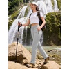 image:imageTBMPOY Womens Hiking Pants Lightweight Water Resistant Travel Casual Stretch Quick Dry Work Outdoor Zipper PocketsLight Grey