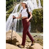 image:imageTBMPOY Womens Hiking Pants Lightweight Water Resistant Travel Casual Stretch Quick Dry Work Outdoor Zipper PocketsWine Red