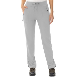 image:imageTBMPOY Womens Hiking Pants Lightweight Water Resistant Travel Casual Stretch Quick Dry Work Outdoor Zipper PocketsLight Grey