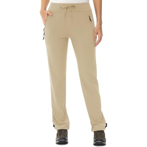 image:imageTBMPOY Womens Hiking Pants Lightweight Water Resistant Travel Casual Stretch Quick Dry Work Outdoor Zipper PocketsLight Khaki
