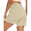 image:imageTBMPOY Womens 6 Hiking Cargo Shorts Quick Dry with Pockets Work Golf Short Lightweight Outdoor Active Summer for Women6 Light Khaki