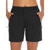 image:imageTBMPOY Womens 6 Hiking Cargo Shorts Quick Dry with Pockets Work Golf Short Lightweight Outdoor Active Summer for Women6black