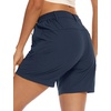 image:imageTBMPOY Womens 6 Hiking Cargo Shorts Quick Dry with Pockets Work Golf Short Lightweight Outdoor Active Summer for Women6dark Blue