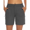 image:imageTBMPOY Womens 6 Hiking Cargo Shorts Quick Dry with Pockets Work Golf Short Lightweight Outdoor Active Summer for Women6dark Grey