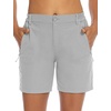 image:imageTBMPOY Womens 6 Hiking Cargo Shorts Quick Dry with Pockets Work Golf Short Lightweight Outdoor Active Summer for Women6light Grey