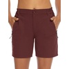image:imageTBMPOY Womens 6 Hiking Cargo Shorts Quick Dry with Pockets Work Golf Short Lightweight Outdoor Active Summer for Women6wine Red