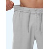 image:imageTBMPOY Mens Linen Casual Shorts Zipper Pocket Elastic Waist Drawstring Summer Beach Vacation ShortLight Grey