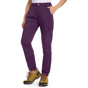 image:imageTBMPOY Womens Hiking Cargo Pants Lightweight Water Resistant Quick Dry Fishing Camping Travel Work Pant with 6 PocketsPurple