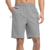 image:imageTBMPOY Mens 7 Running Hiking Shorts Quick Dry Athletic Gym Outdoor Sports  3 Zip Pockets Water Resistant Lightweight Workout Short UPF 50 for Fishing Activrwear Summer Travel Casual WorkLight Grey