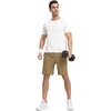image:imageTBMPOY Mens 7 Running Hiking Shorts Quick Dry Athletic Gym Outdoor Sports  3 Zip Pockets Water Resistant Lightweight Workout Short UPF 50 for Fishing Activrwear Summer Travel Casual WorkKhaki