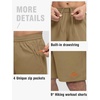 image:imageTBMPOY Mens 7 Running Hiking Shorts Quick Dry Athletic Gym Outdoor Sports  3 Zip Pockets Water Resistant Lightweight Workout Short UPF 50 for Fishing Activrwear Summer Travel Casual WorkKhaki
