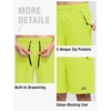 image:imageTBMPOY Mens 7 Running Hiking Shorts Quick Dry Athletic Gym Outdoor Sports  3 Zip Pockets Water Resistant Lightweight Workout Short UPF 50 for Fishing Activrwear Summer Travel Casual WorkA25fluorescent Green