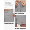 image:imageTBMPOY Mens 7 Running Hiking Shorts Quick Dry Athletic Gym Outdoor Sports  3 Zip Pockets Water Resistant Lightweight Workout Short UPF 50 for Fishing Activrwear Summer Travel Casual WorkLight Grey