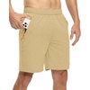 image:imageTBMPOY Mens 7 Running Hiking Shorts Quick Dry Athletic Gym Outdoor Sports  3 Zip Pockets Water Resistant Lightweight Workout Short UPF 50 for Fishing Activrwear Summer Travel Casual WorkA24light Khaki