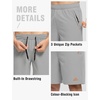 image:imageTBMPOY Mens 7 Running Hiking Shorts Quick Dry Athletic Gym Outdoor Sports  3 Zip Pockets Water Resistant Lightweight Workout Short UPF 50 for Fishing Activrwear Summer Travel Casual WorkA9light Gray