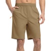image:imageTBMPOY Mens 7 Running Hiking Shorts Quick Dry Athletic Gym Outdoor Sports  3 Zip Pockets Water Resistant Lightweight Workout Short UPF 50 for Fishing Activrwear Summer Travel Casual WorkKhaki