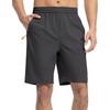 image:imageTBMPOY Mens 7 Running Hiking Shorts Quick Dry Athletic Gym Outdoor Sports  3 Zip Pockets Water Resistant Lightweight Workout Short UPF 50 for Fishing Activrwear Summer Travel Casual WorkDark Grey