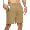 image:imageTBMPOY Mens 7 Running Hiking Shorts Quick Dry Athletic Gym Outdoor Sports  3 Zip Pockets Water Resistant Lightweight Workout Short UPF 50 for Fishing Activrwear Summer Travel Casual WorkA5khaki