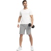 image:imageTBMPOY Mens 7 Running Hiking Shorts Quick Dry Athletic Gym Outdoor Sports  3 Zip Pockets Water Resistant Lightweight Workout Short UPF 50 for Fishing Activrwear Summer Travel Casual WorkLight Grey