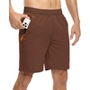 image:imageTBMPOY Mens 7 Running Hiking Shorts Quick Dry Athletic Gym Outdoor Sports  3 Zip Pockets Water Resistant Lightweight Workout Short UPF 50 for Fishing Activrwear Summer Travel Casual WorkA22brown