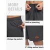 image:imageTBMPOY Mens 7 Running Hiking Shorts Quick Dry Athletic Gym Outdoor Sports  3 Zip Pockets Water Resistant Lightweight Workout Short UPF 50 for Fishing Activrwear Summer Travel Casual WorkDark Grey