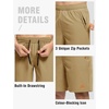 image:imageTBMPOY Mens 7 Running Hiking Shorts Quick Dry Athletic Gym Outdoor Sports  3 Zip Pockets Water Resistant Lightweight Workout Short UPF 50 for Fishing Activrwear Summer Travel Casual WorkA5khaki